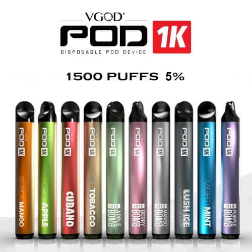 VGod 1K POD Disposable Vape (50mg/1500puff)